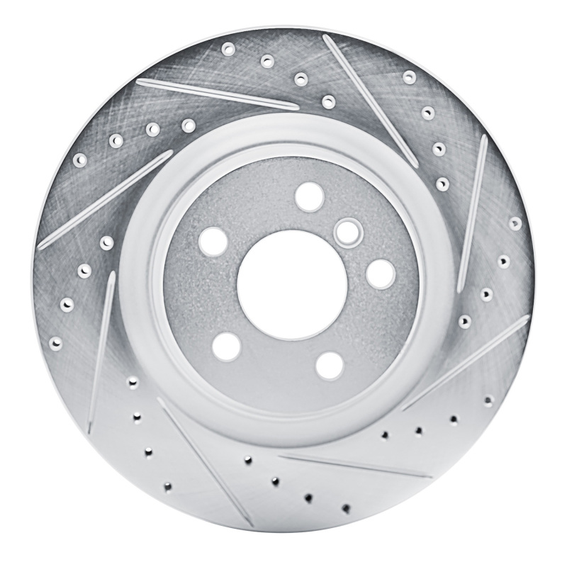 BMW X2 Brake Rotor (1) - Rear Right - R1 Concepts - Drilled & Slotted - Silver - `19-`24